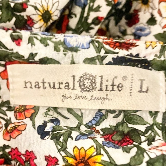 NATURAL LIFE Dress Floral Print Maxi Women's Sz Large Black Tiered - EUC - Picture 11 of 11